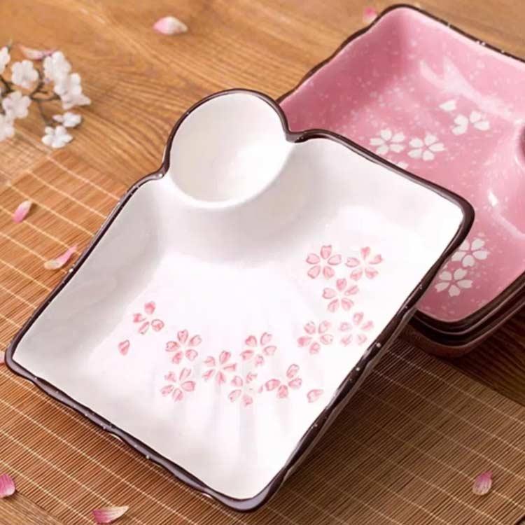 ギョーザ皿 仕切り皿 セラミック製 2個セット お皿 プレート 揚げ物皿