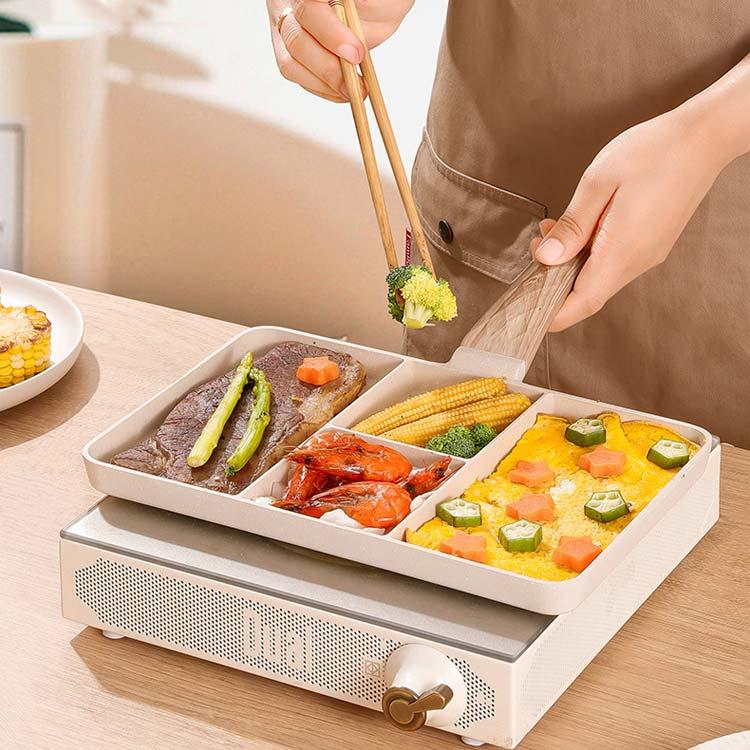 仕切りフライパン 3列4穴 卵焼き器 IH対応 ガス火 フライパン 仕切り
