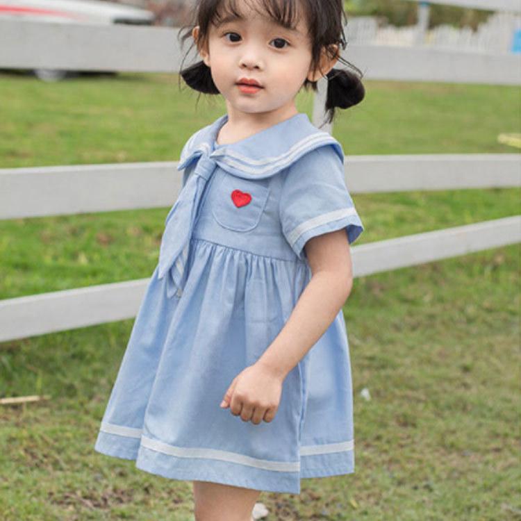 新版 子供服 セーラー ワンピース 半袖 ネイビー風 綿 柔らか 薄手 女の子 ベビー キッズ 女児 可愛い 80 90 100 110 1 130 ド Site Starbrasil Com Br