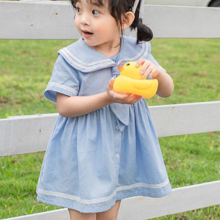 新版 子供服 セーラー ワンピース 半袖 ネイビー風 綿 柔らか 薄手 女の子 ベビー キッズ 女児 可愛い 80 90 100 110 1 130 ド Site Starbrasil Com Br
