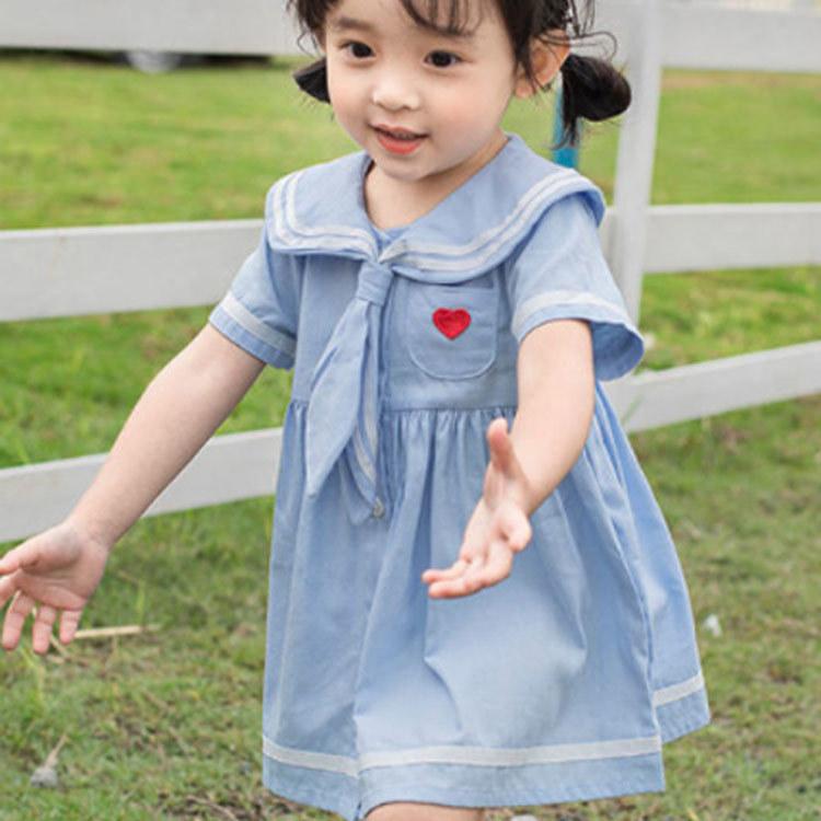 新版 子供服 セーラー ワンピース 半袖 ネイビー風 綿 柔らか 薄手 女の子 ベビー キッズ 女児 可愛い 80 90 100 110 1 130 ド Site Starbrasil Com Br