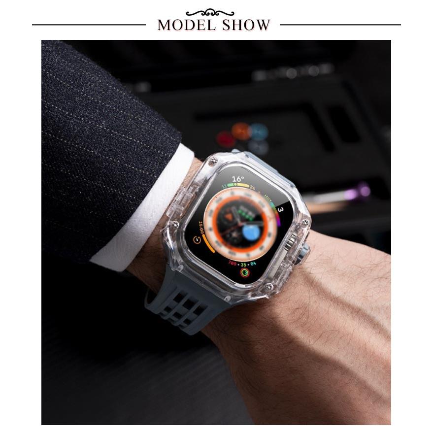アップルウォッチ apple watch case バンド カバー ベルト 一体型 メンズ スポーツ おしゃれ かわいい クリア 透明 バタフライバッ_10