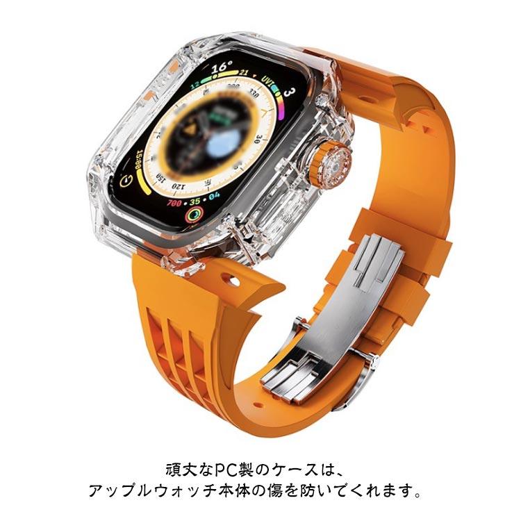 アップルウォッチ apple watch case バンド カバー ベルト 一体型 メンズ スポーツ おしゃれ かわいい クリア 透明 バタフライバッ_12
