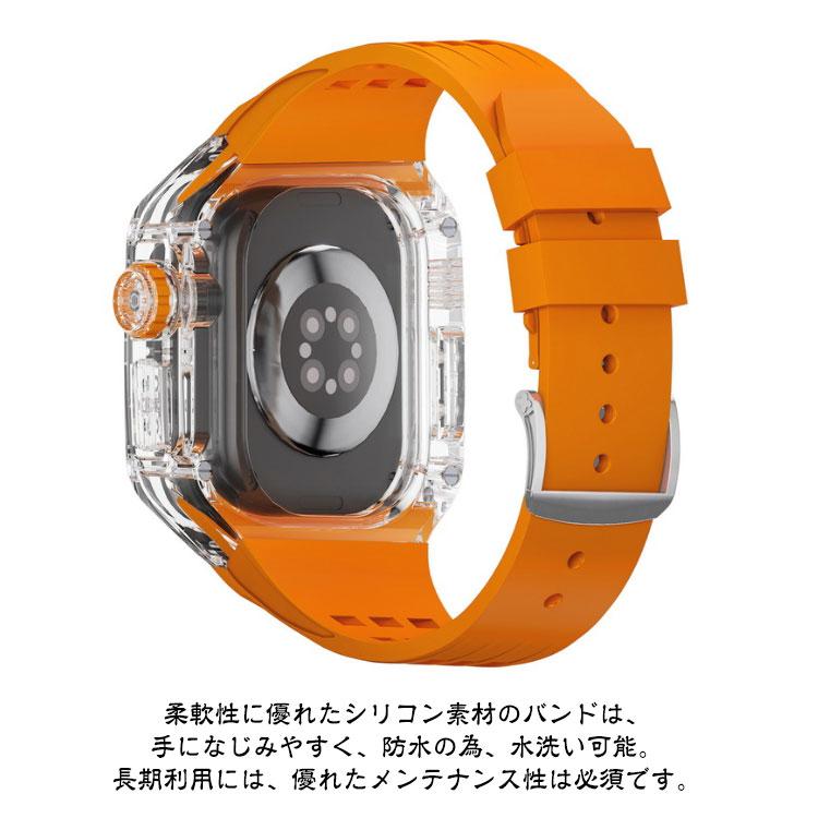 アップルウォッチ apple watch case バンド カバー ベルト 一体型 メンズ スポーツ おしゃれ かわいい クリア 透明 バタフライバッ_14