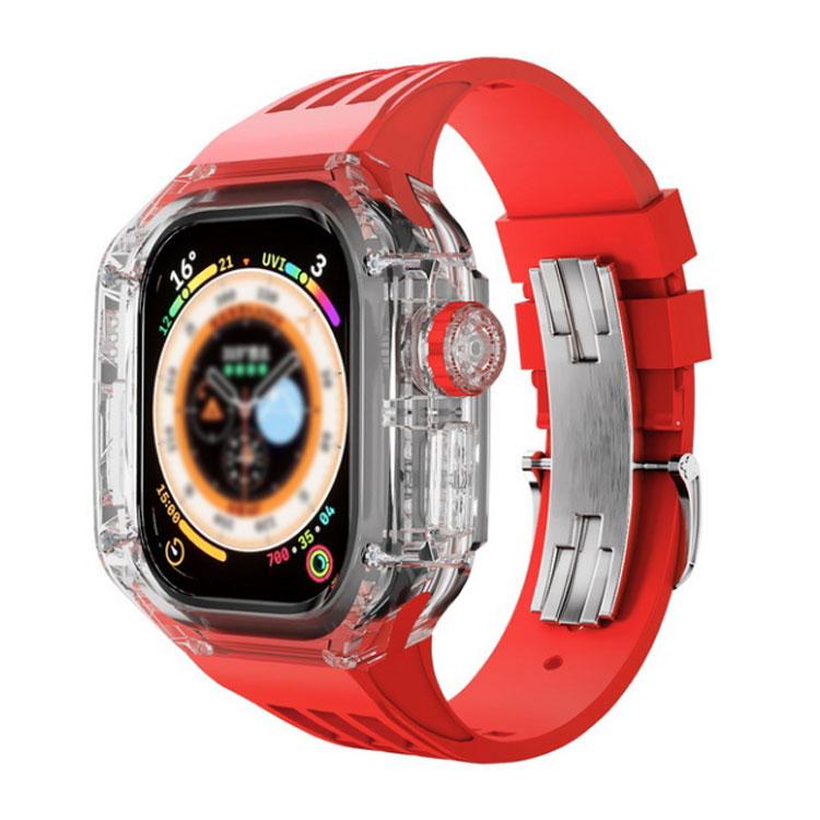 アップルウォッチ apple watch case バンド カバー ベルト 一体型 メンズ スポーツ おしゃれ かわいい クリア 透明 バタフライバッ_4