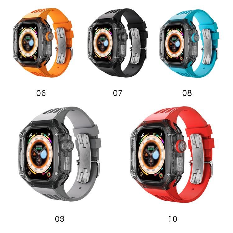 アップルウォッチ apple watch case バンド カバー ベルト 一体型 メンズ スポーツ おしゃれ かわいい クリア 透明 バタフライバッ_7