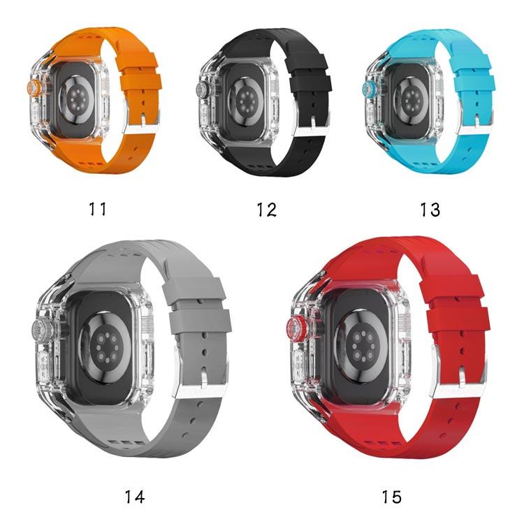 アップルウォッチ apple watch case バンド カバー ベルト 一体型 メンズ スポーツ おしゃれ かわいい クリア 透明 バタフライバッ_8