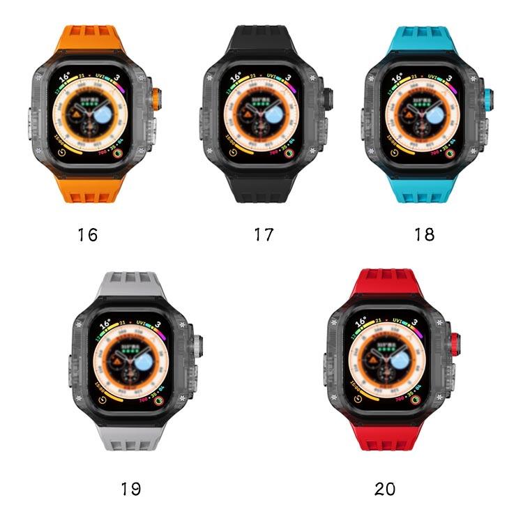 アップルウォッチ apple watch case バンド カバー ベルト 一体型 メンズ スポーツ おしゃれ かわいい クリア 透明 バタフライバッ_9