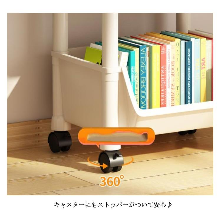 ワゴン 本収納 キャスター付き 3段 マルチワゴン 天板付き 本棚