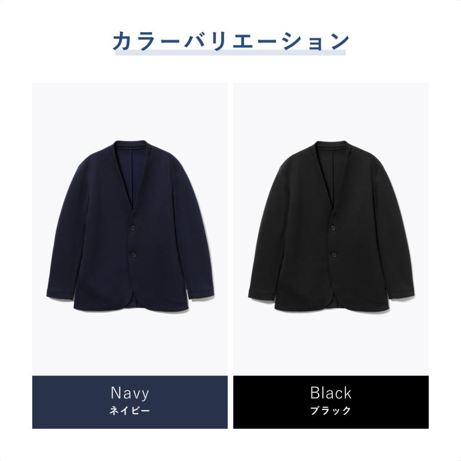 【美品】TENTIAL ノーカラージャケット ブラック M スウェット　父の日 美品】TENTIAL ノーカラージャケット ブラック M スウェット 父の日