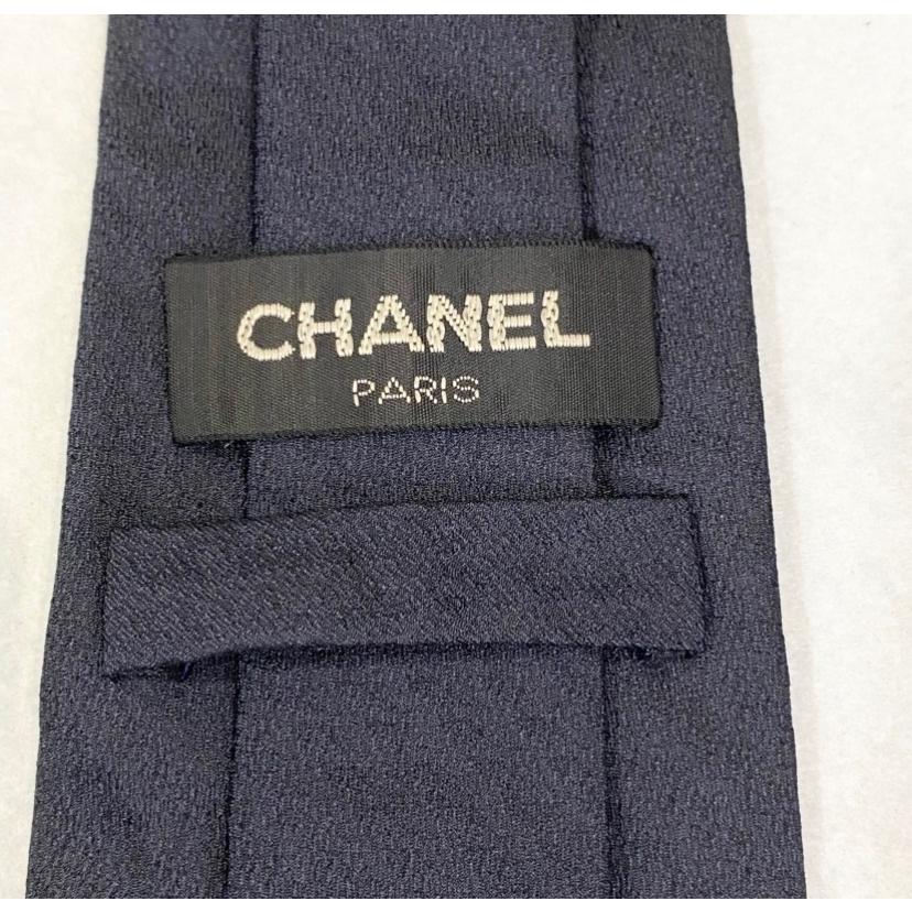 CHANEL シャネル ネクタイ ココマーク 王冠 刺繍 ブラック シルク100
