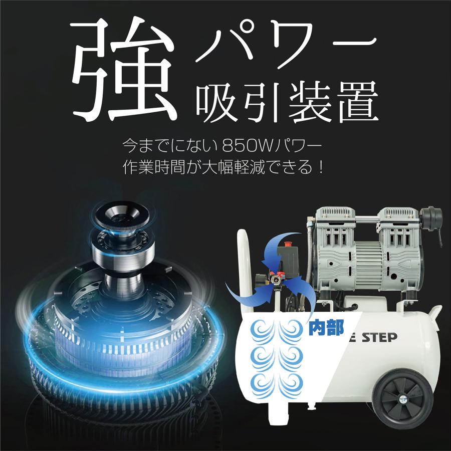 エアーコンプレッサー 100v 圧力計 業務用 オイルレス 車 12l ONE STEP｜tenton-store｜12