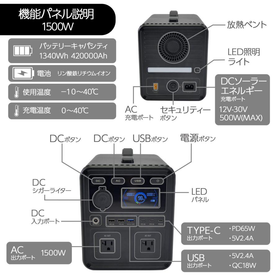 ONE STEP ポータブル電源 大容量 家庭用蓄電池 700w 1200w 1500w 小型