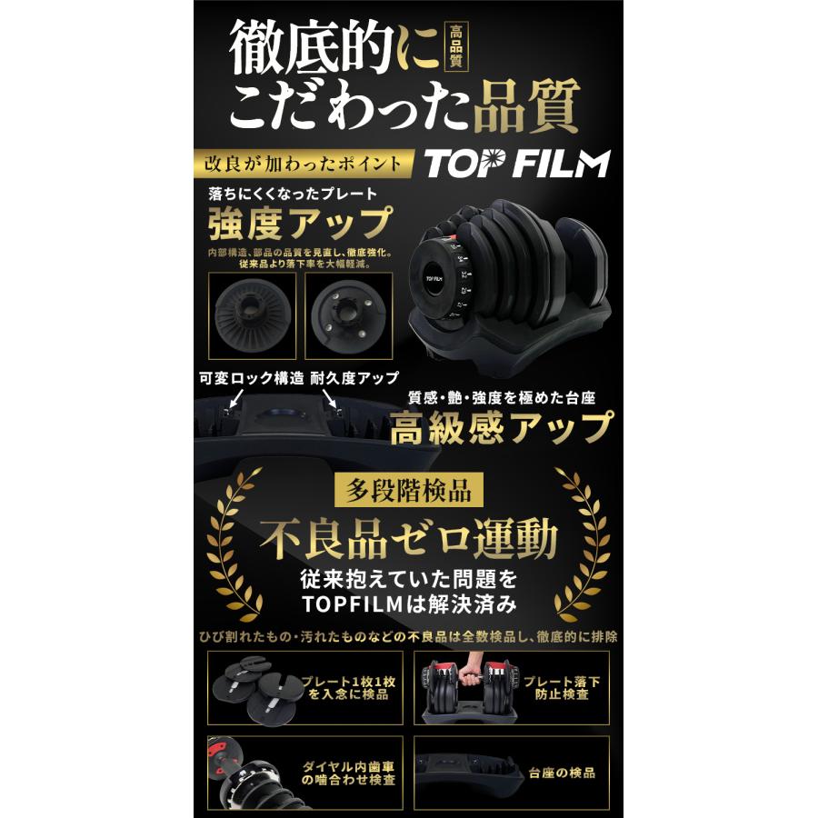 TOP FILM ダンベル 可変式 40kg 40キロ 1個 可変式ダンベル 40kg 多