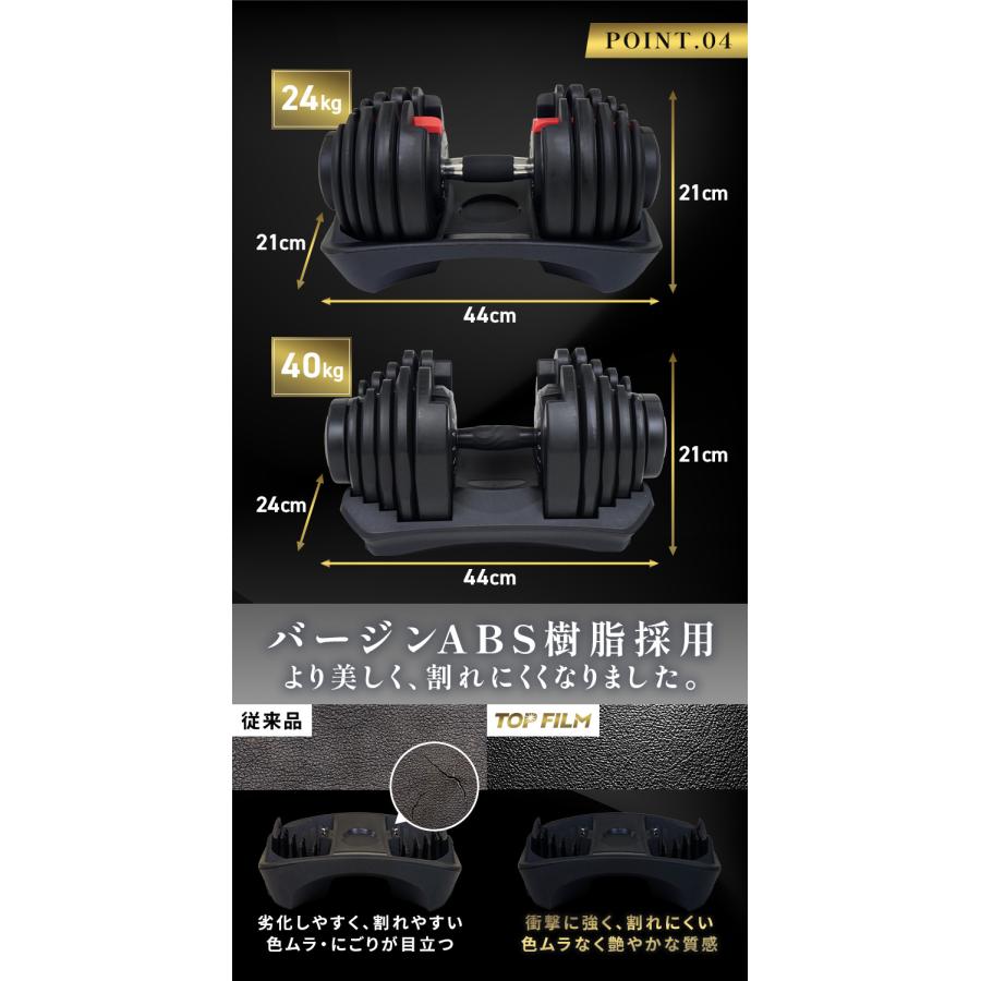 TOP FILM 可変式ダンベル 40kg 32kg 36kg ダンベル 可変式 40kg 17段階