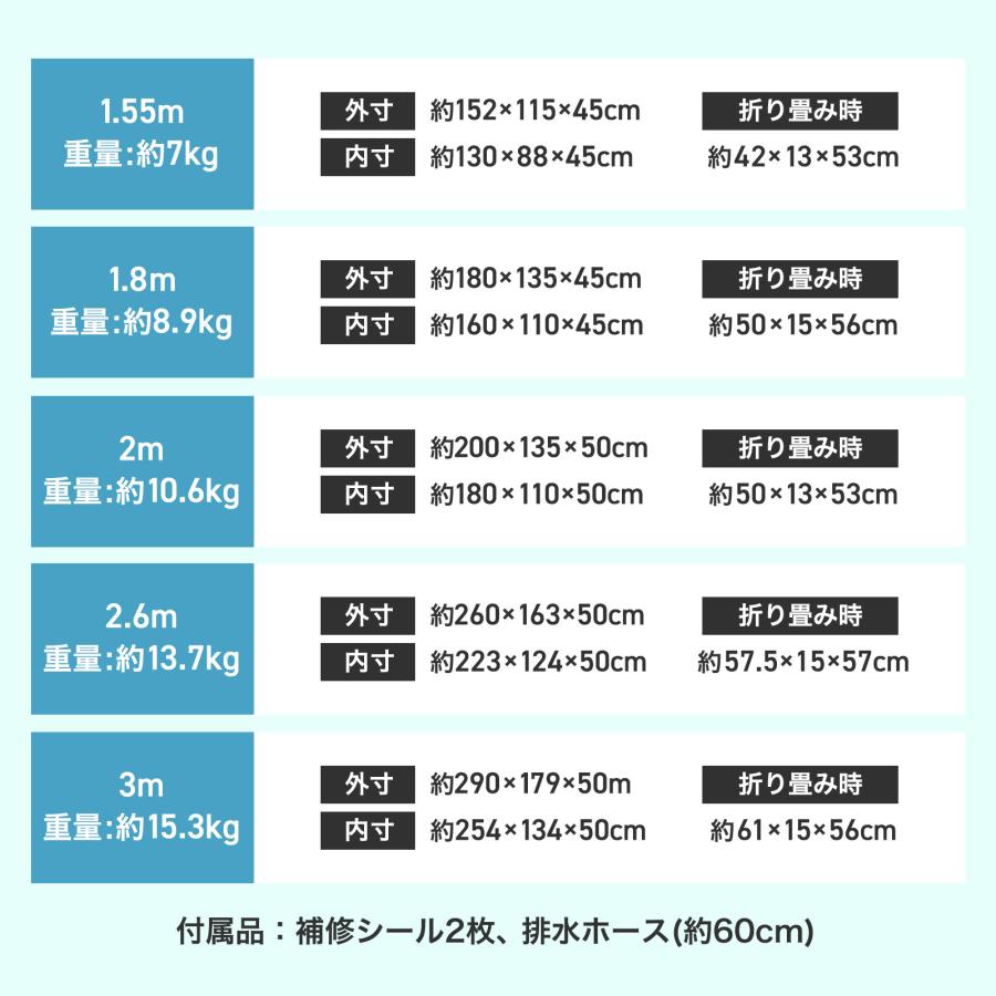 ■期間限定セール■プール 折りたたみプール 家庭用 大型 3m 子供プール ベビープール ビニールプール 空気入れ不要 深いの画像