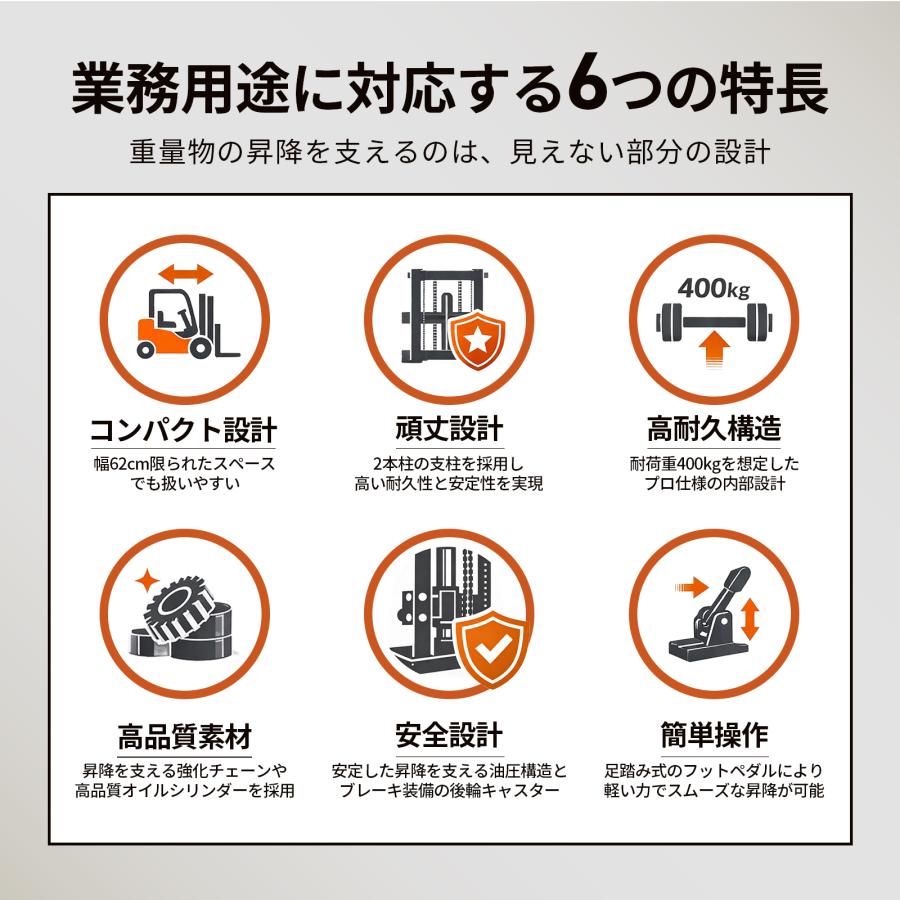 ONE STEP ハンドフォークリフト 400kg 最高位1700mm フォーク長さ650mm