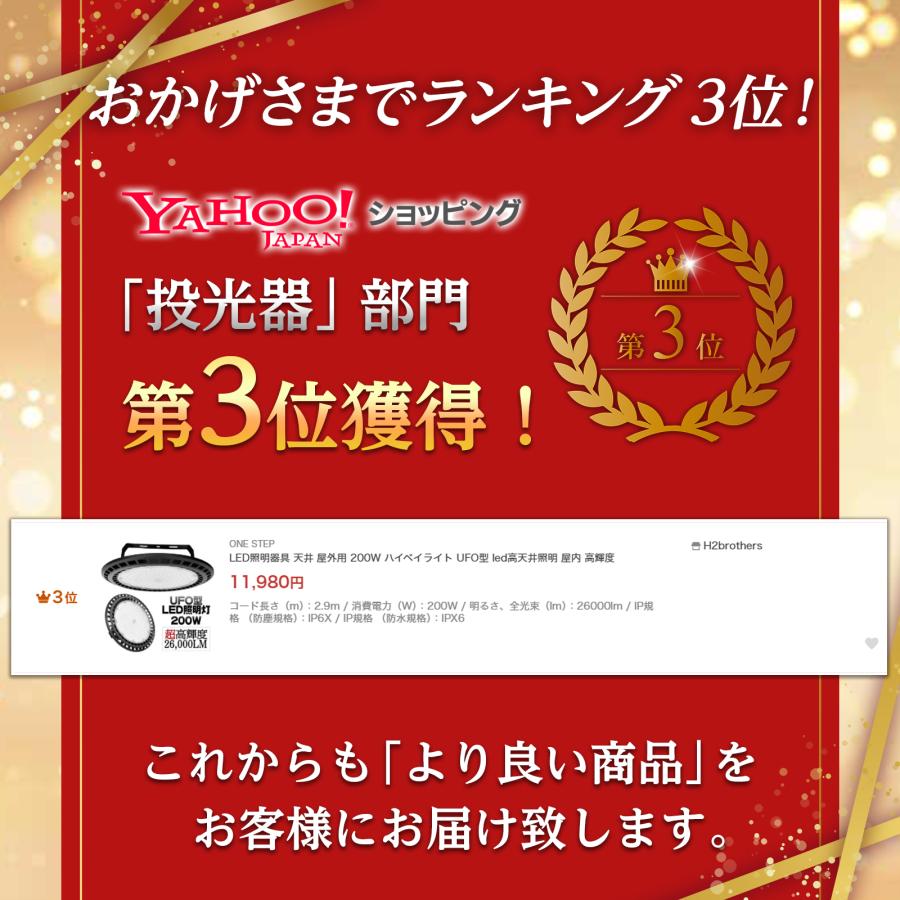 ONE STEP 【在庫限り】LED照明器具 天井 屋外用 200W ハイベイライト