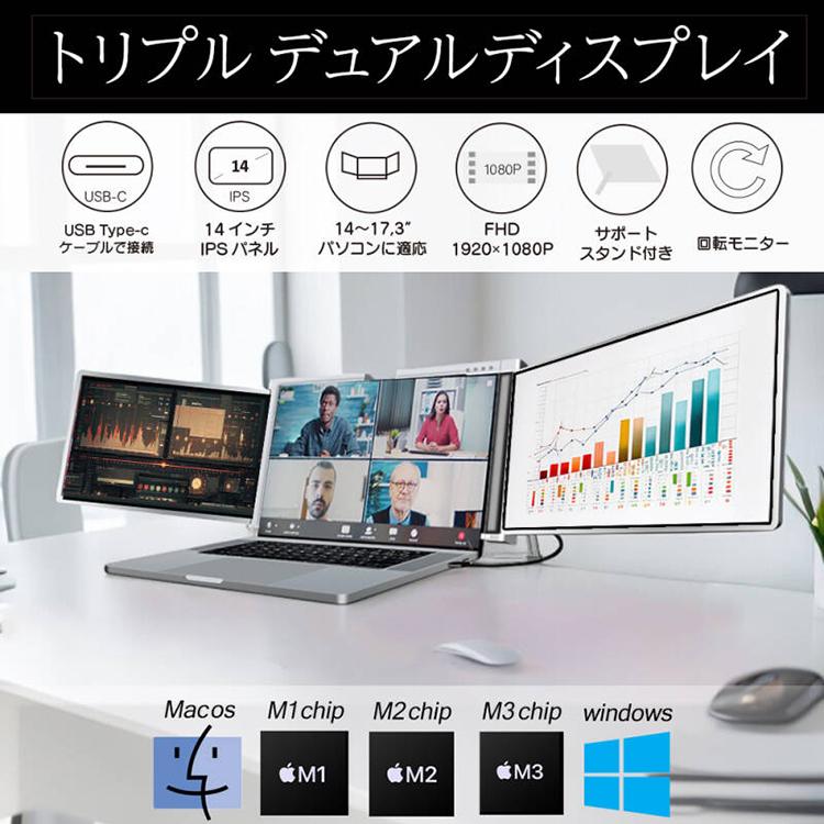 モバイルモニター 14インチ ノートパソコン デュアル モバイルモニター 14インチ ノートパソコン デュアル