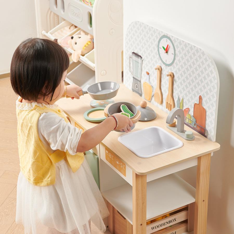 DIYELL ままごとキッチン ままごとセット 木製 机 ままごとキッチン