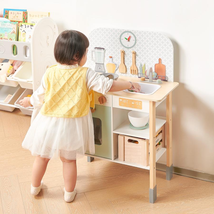 DIYELL ままごとキッチン ままごとセット 木製 机 ままごとキッチン