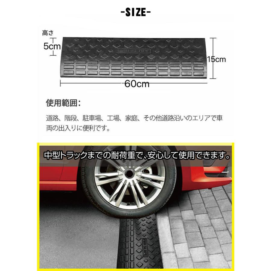 段差スロープ 段差プレート 高さ 5cm ゴム製 幅60cm 8個セット 段差スロープ 段差プレート 高さ 5cm ゴム製 幅60cm 8個セット