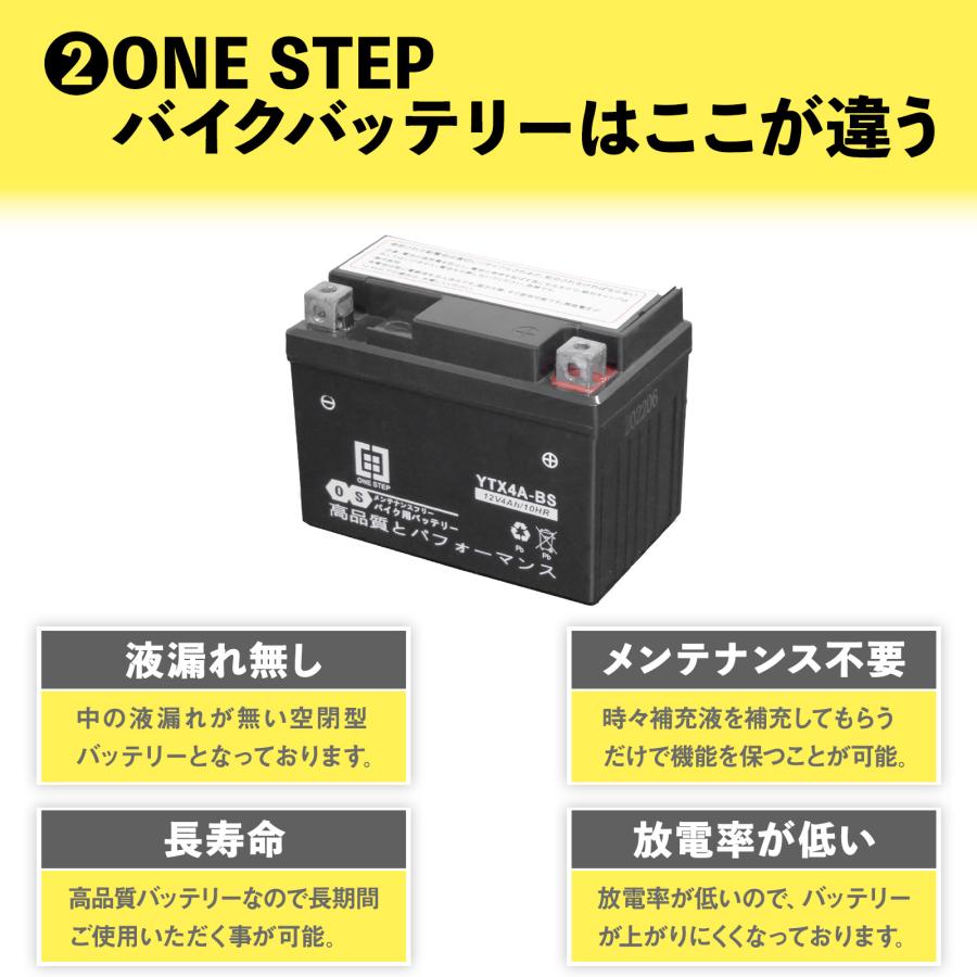 オートバイ用バッテリーYTX4L-BS値下げしました バイクバッテリー CTX4L-BS 5個セット ジェル YTX4L-BS互換 YUASA