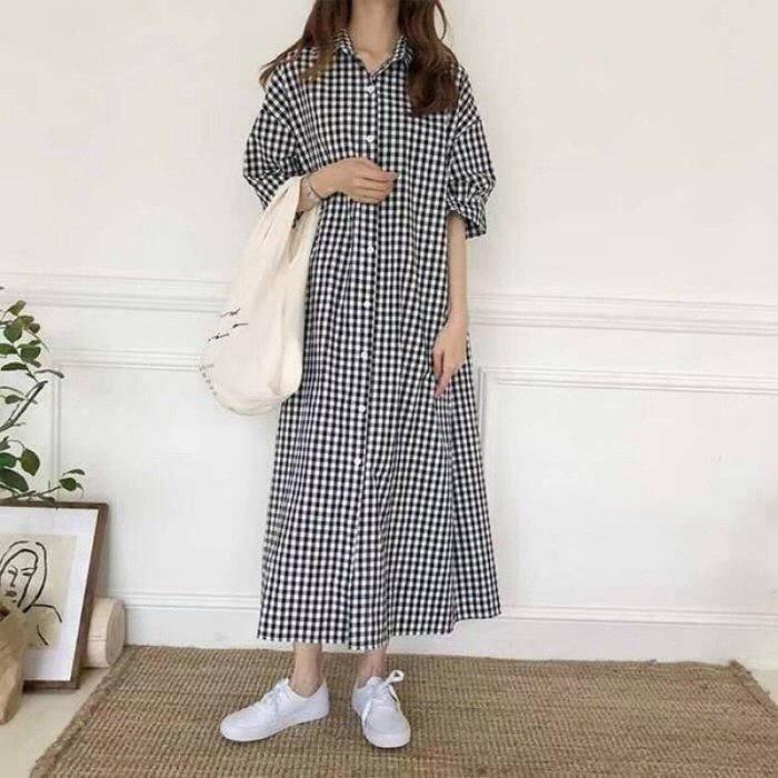 夏にぴったり♪ゆったりロングチェック柄ワンピース 楽天市場】ワンピース レディース 夏 ロングワンピース チェック