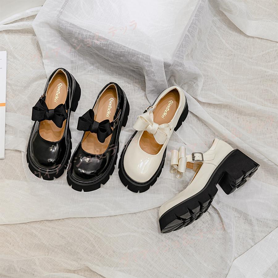 量産型 靴 安い 厚底 冬 大きいリボン 黒 可愛い 地雷系 靴 地雷女 コスプレ お揃いコーデ 姉妹お揃い プレゼント 厚底ブーツ 柔らかい 韓国 |  | 01