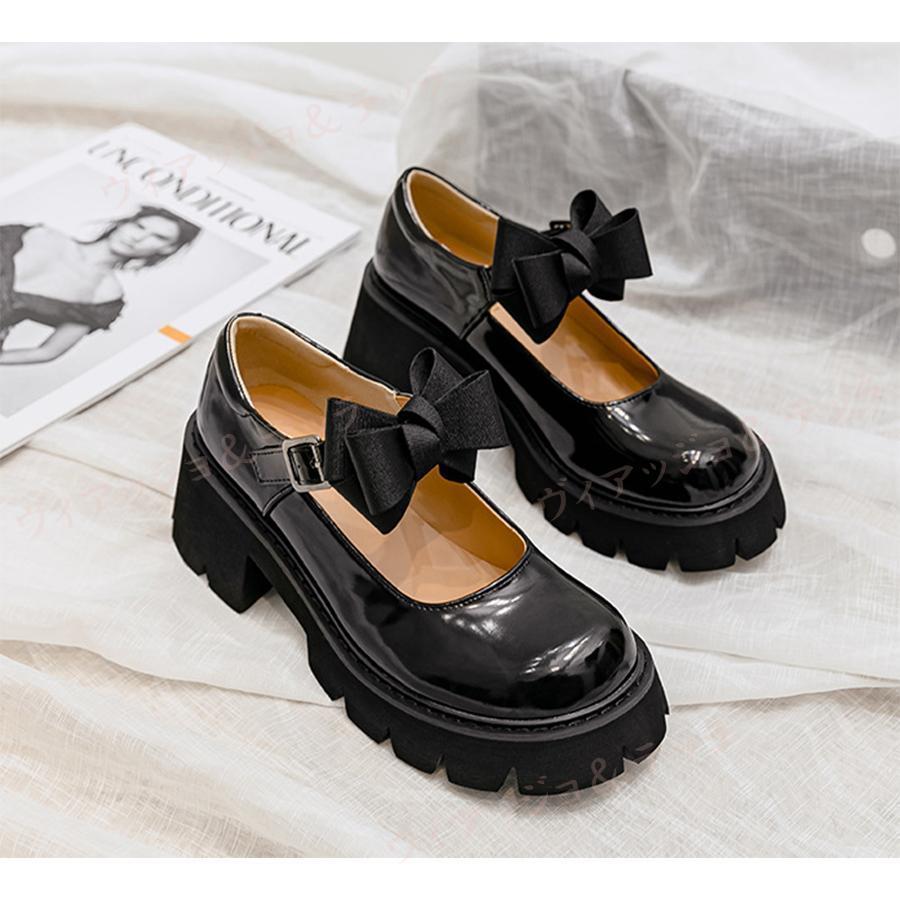 量産型 靴 安い 厚底 冬 大きいリボン 黒 可愛い 地雷系 靴 地雷女 コスプレ お揃いコーデ 姉妹お揃い プレゼント 厚底ブーツ 柔らかい 韓国 |  | 08
