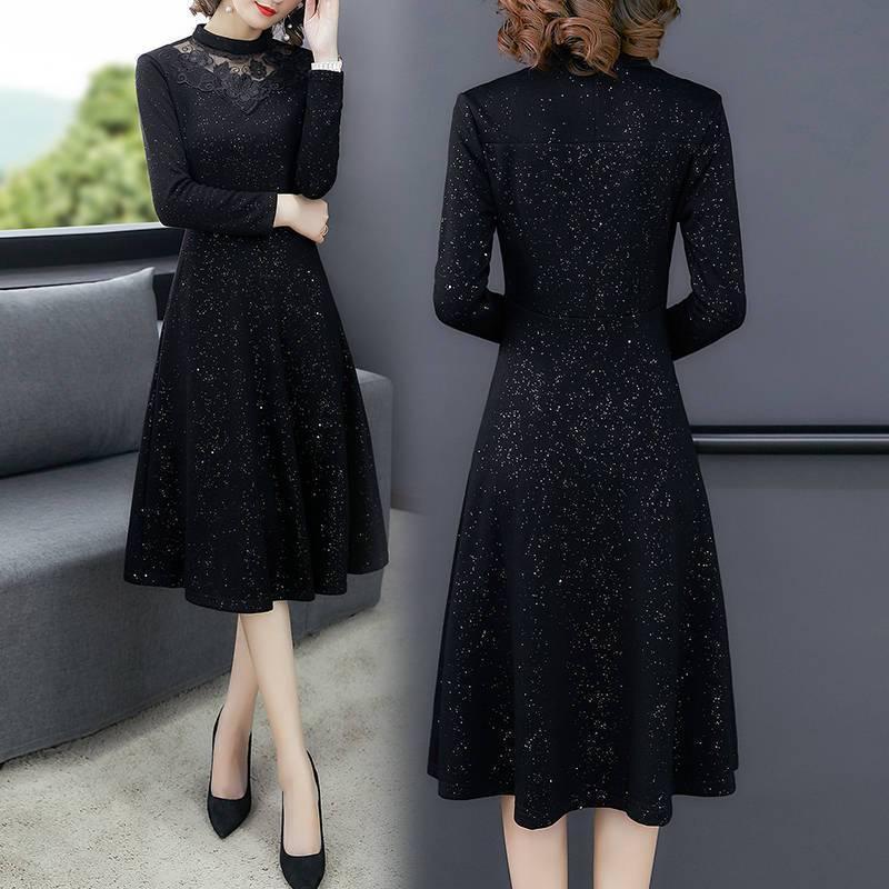 パーティードレス 大きいサイズ ロング丈 結婚式 40代 袖あり 長袖 フォーマルドレス レースワンピース お呼ばれ 二次会 披露宴 謝恩会 上品 |  | 02