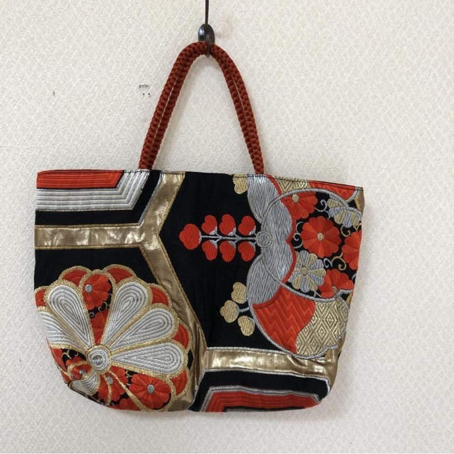 着物 帯 和服 リメイク トートバッグ レトロ 年代物 :b-2110