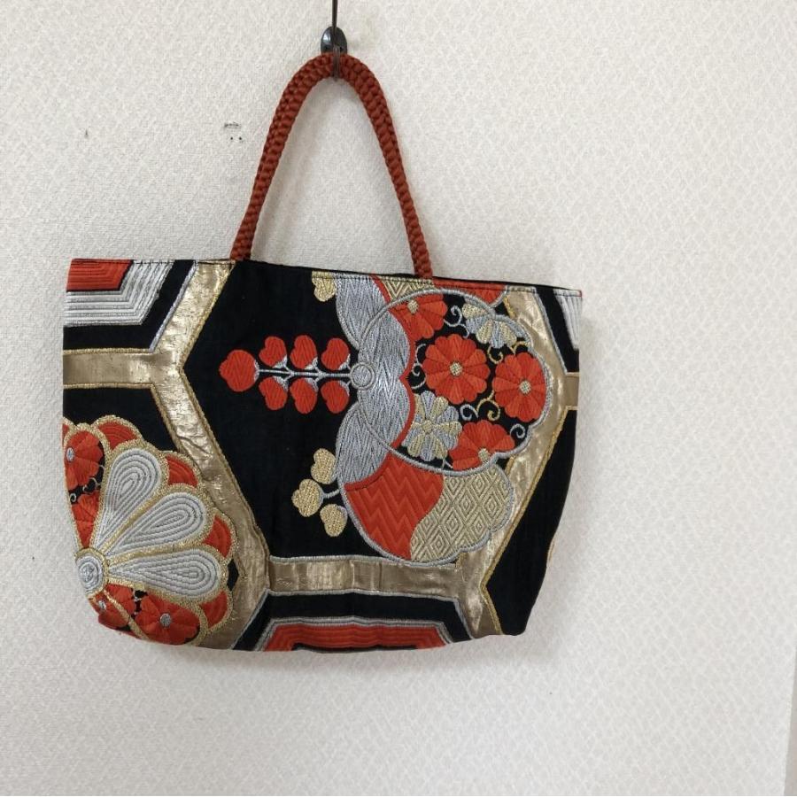 着物 帯 和服 リメイク トートバッグ レトロ 年代物 :b-2110