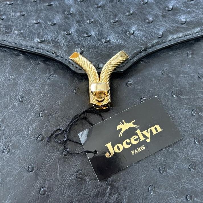 ジャンク JOCELYN オーストリッチ レディースハンドバッグ 黒