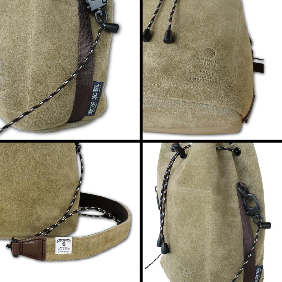 鎌倉 鎌倉天幕 ショルダーバッグ 巾着 斜め掛け × AS2OV WATER PROOF SUEDE