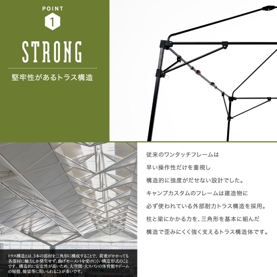 25年の実績 カンタンタープ220キャンプカスタム タープテント 半