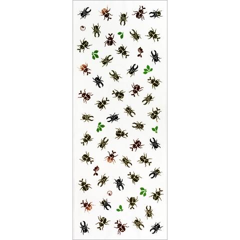 手ぬぐい おしゃれ カブトムシとクワガタ 長め 綿100% 注染 剣道 面