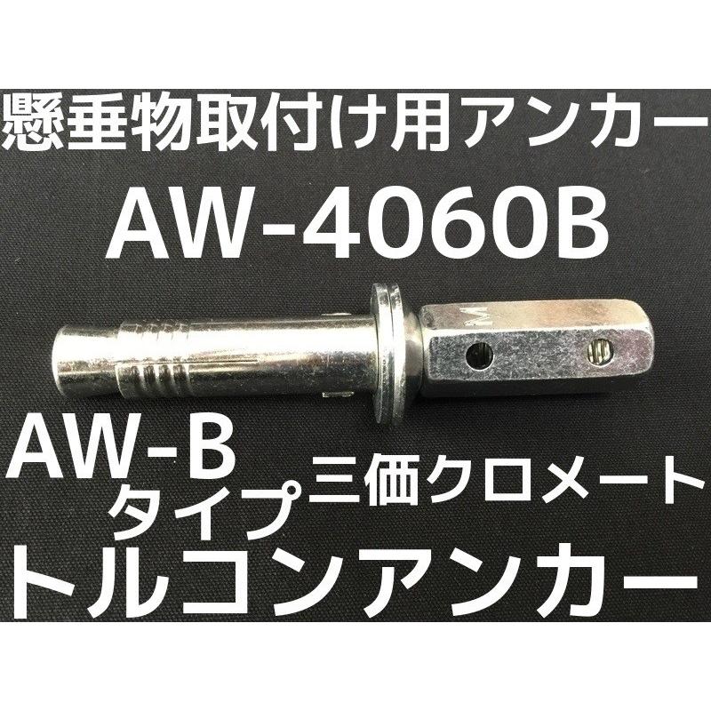 サンコーテクノ トルコンアンカー AW-4060B W1/2 全長127mm 25本 スチール製 三価クロメート コンクリート用 懸垂物取付け用 テーパーボルト式「取寄せ品」