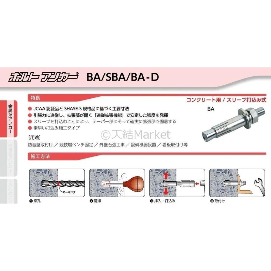 豪華 M12 Ba 1210d ボルトアンカー サンコーテクノ 全長100mm スリーブ打込み式 取寄せ品 コンクリート用 スチール製 ドブめっき 1本 その他金物 部品 Www We Job Com