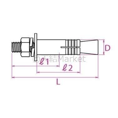 サンコーテクノ ボルトアンカー SBA-1616 M16 全長160mm 1本