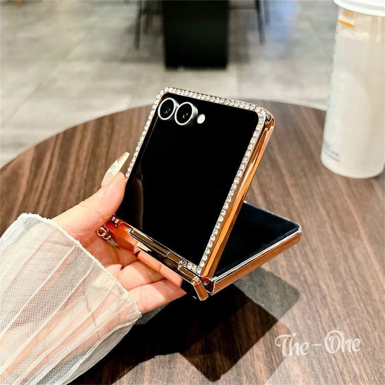 Galaxy Z Flip7 ケース ヒンジ保護 ラインストーン付き ギャラクシー