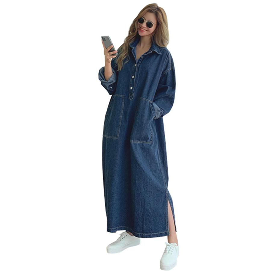 デニムワンピース レディース 長袖 デニムシャツワンピース ポケット