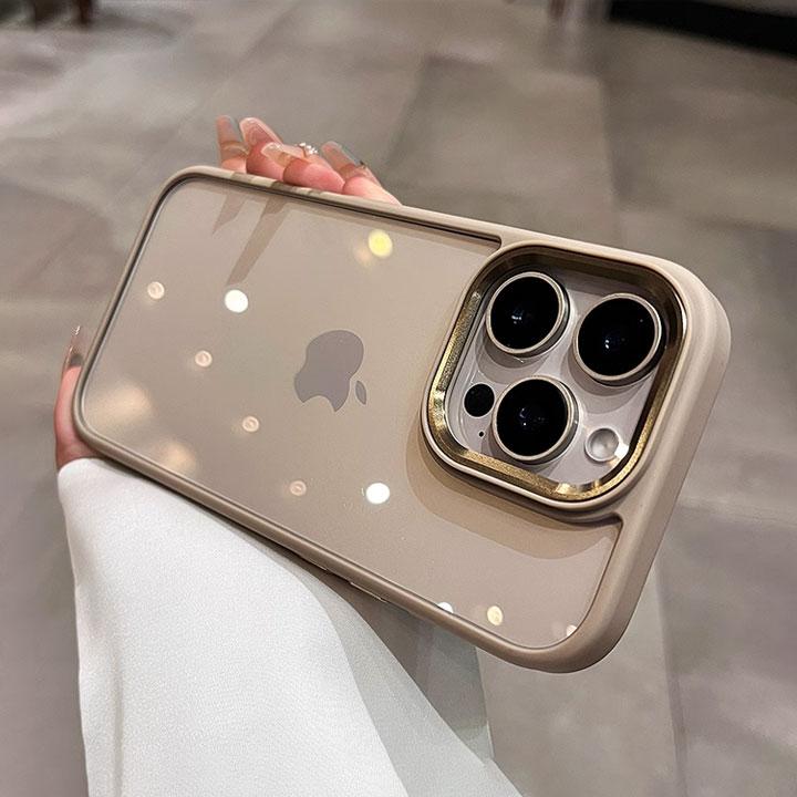 iPhone16ケース アイフォンケース チタニウム メタル 透明 クリア 高