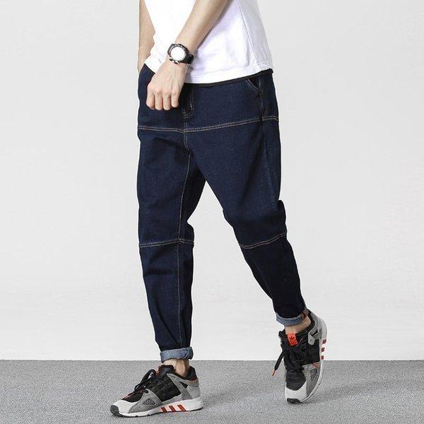 1407円 人気ブランド多数対象 デニムパンツ サルエルパンツ メンズ ジーンズ ストレッチ リブパンツ ワイドパンツ ロング丈 ボトムス チノパン ゆったり