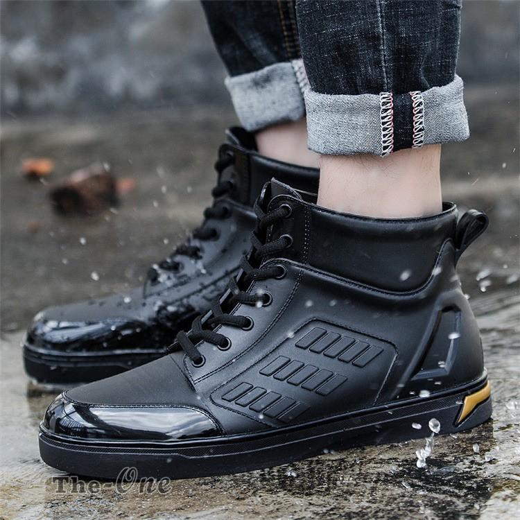 レインシューズ メンズ 雨靴 レインブーツ ショート 防水靴 ショートブーツ ハイカット 靴 防水 おしゃれ 梅雨 Tz The One 通販 Yahoo ショッピング