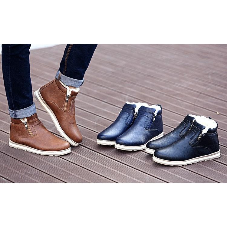ムートンブーツ メンズ ショートブーツ メンズブーツ 靴 スノーシューズ 裏起毛 防寒 暖か サイドジップ ブーツ ワークブーツ 在庫限り