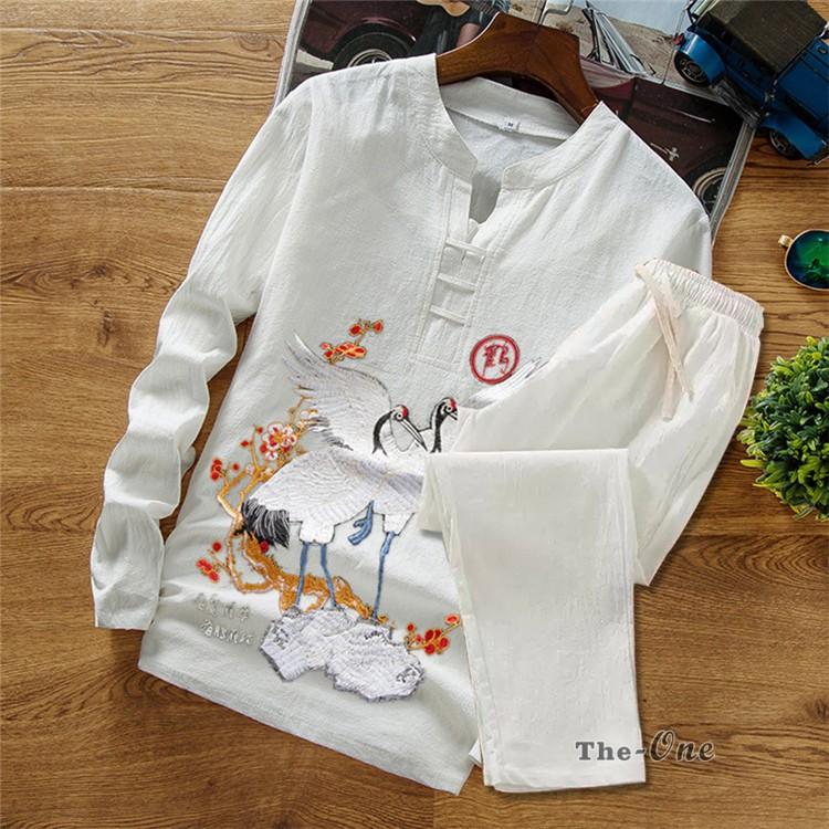 チャイナ服 メンズ 上下 C上下セット スリム セットアップ 長袖 中華風 40代 50代 ファッション 秋服 Tz The One 通販 Yahoo ショッピング