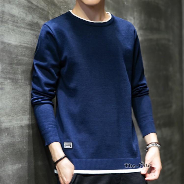 ニット メンズ インナー ニットソー 長袖 トップス クルーネック 40代 50代 ファッション ニットセーター 秋冬 Tz The One 通販 Yahoo ショッピング