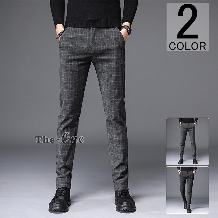 テーパードパンツ メンズ ファッション ビジネスパンツ チノパン チェック柄 ボトムス 新作 Tz The One 通販 Yahoo ショッピング