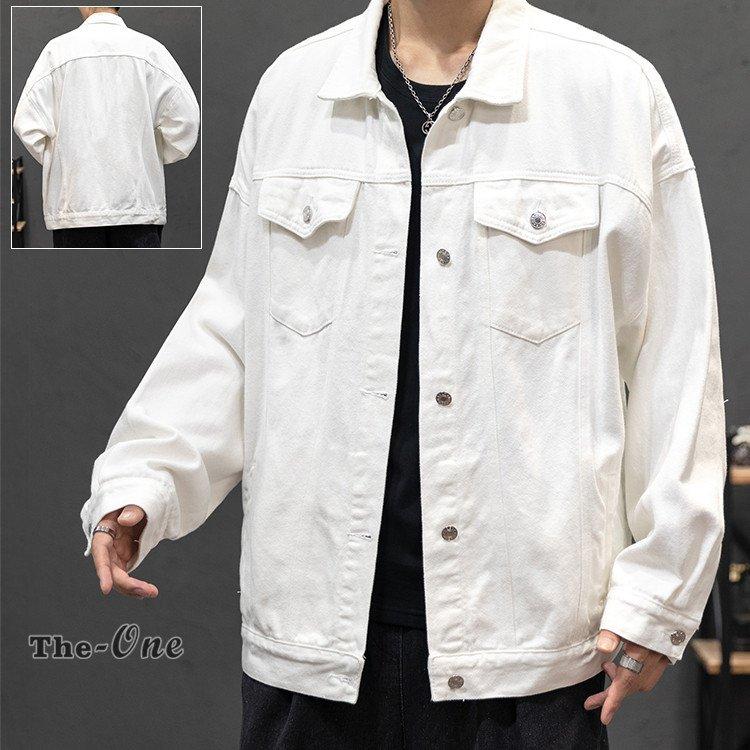 デニムジャケット メンズ Gジャン ジャンパー ブルゾン デニム ホワイト 白 学生 通学 ジャケット 秋服 Tz The One 通販 Yahoo ショッピング